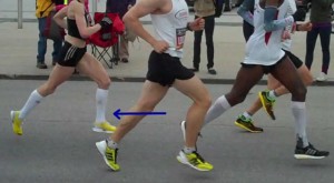 The transition from the front to the back leg in a running stride is hip extension. 